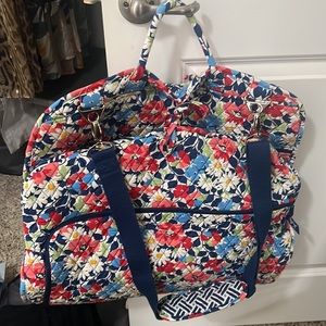 Brand new Vera Bradley garment bag and accessories holder travel bag set